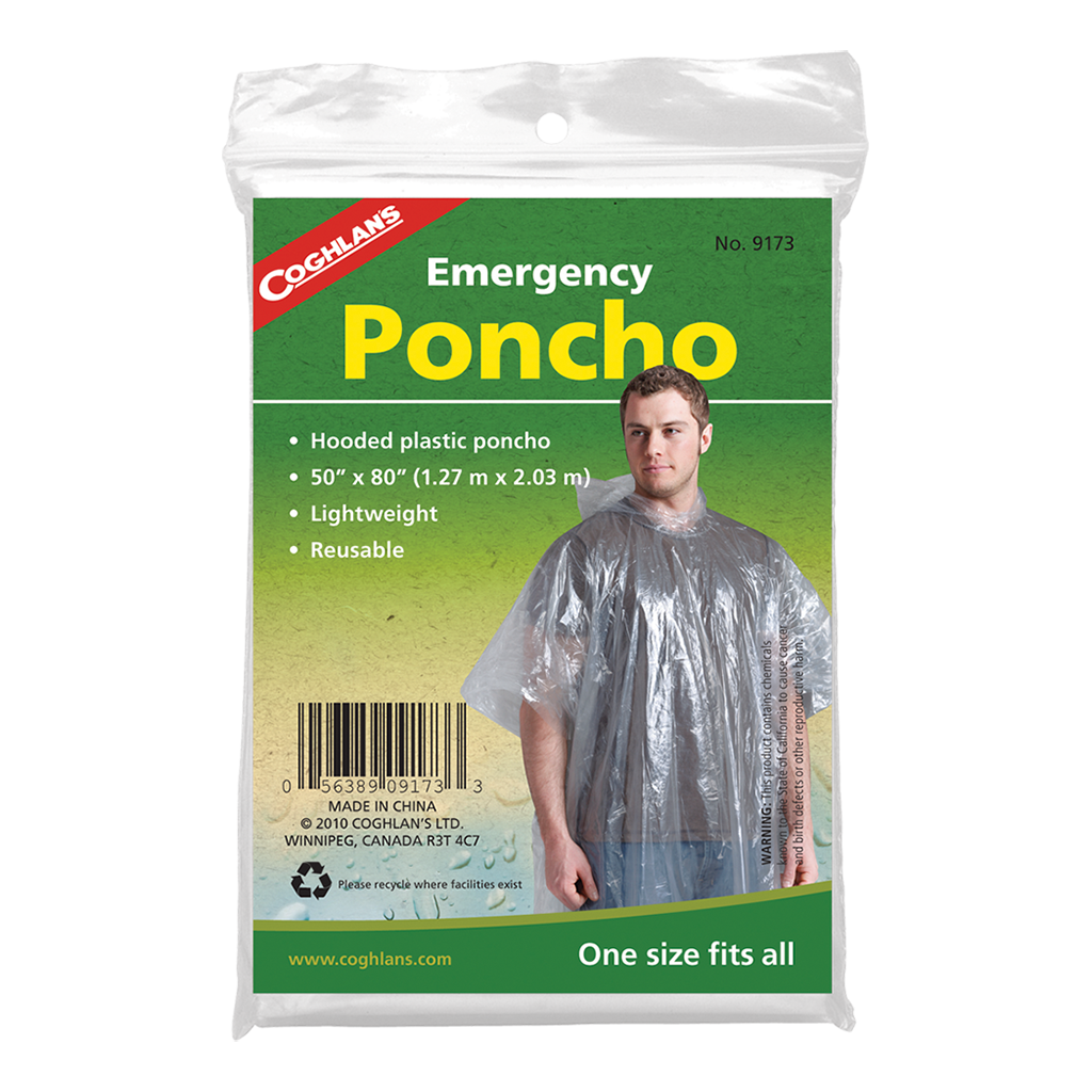 Coghlan's Emergency Poncho — Clear, for hiking, camping, everyday, and travel.