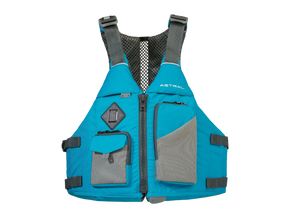 Astral E-Ronny PFD — black, for whitewater kayaking.
