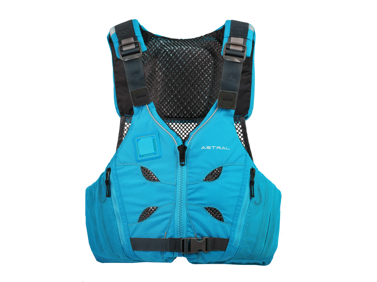 Astral EV-Eight Unisex PFD — black and red, for whitewater paddling.
