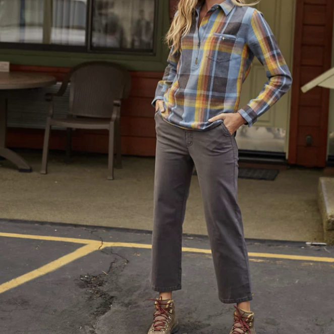Toad & Co. Earthworks High Rise Pant — Earthy green, for everyday.