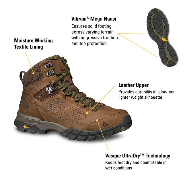 Vasque Talus AT UltraDry Boots Men's — brown, for hiking