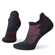 Smartwool Women's Run Targeted Cushion Low Ankle Socks — gray, for trail running and everyday wear.