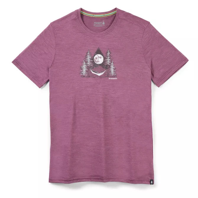 Smartwool Men's Merino Sport Midnight Snooze Tee — Argyle Purple, for hike, everyday, travel